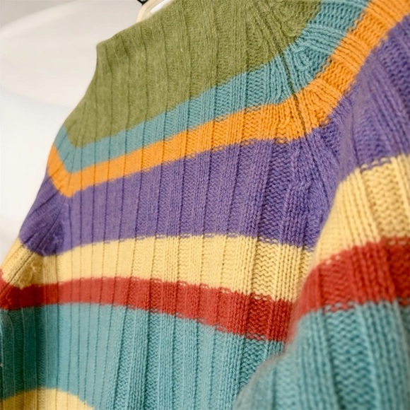 Jones New York Sport Petite Stripe Lambswool Blend Sweater. Petite Small 💛 - Picture 9 of 10